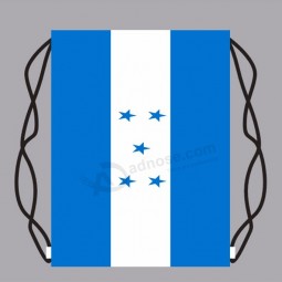 custom logo small honduras flag satin drawstring bag