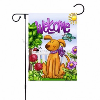 customized printing 100%polyester decorative holiday garden flag