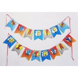 1 sac accrocher fanions joyeux anniversaire papier drapeau parti faveur décor décoration fournitures anniversaire bunting guirlande drapeaux