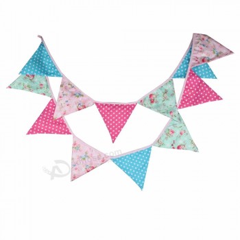 fabric small triangular flag logo bunting for party
