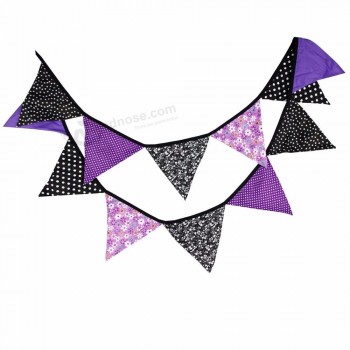 decorative colored cotton string flags pennant bunting flags for party decor