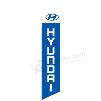 Bandeira de publicidade de marketing de 12 pés Kit de bandeira de penas de estoque hyundai com vara e espigão