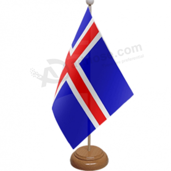 fábrica por atacado de escritório decorativo mini bandeira da tabela de islândia