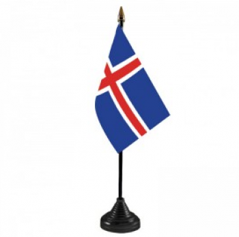 bandiera da tavolo nazionale islandese con stampa professionale con base
