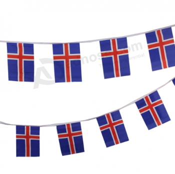 장식 아이슬란드 국기 문자열 아이슬란드 깃발 천 배너