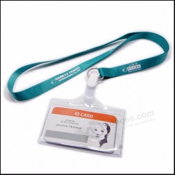 Customizable Printed Logo Nylon badge holder Lanyard for Factory