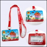 polyester online Dye sublimation/heat transfer logo custom badge holder lanyard for childen