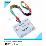 polyester vinyl name/ID card badge reel holder custom badge holder lanyard for ID badge