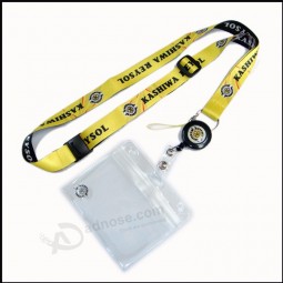 Retractable PVC ID/Name Card/Badge Holders Custom Printed badge holder Lanyards with Badge Reel