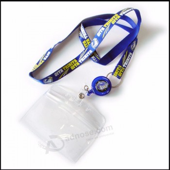 Konferenzlogo PVC-Namens- / ID-Kartenausweisrollenhalter Benutzerdefinierte Ausweishalter-Lanyard mit Ausweishalter