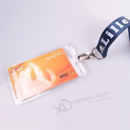 cordón transparente extensible con tarjeta de identificación / portatarjetas de identificación cordón personalizado con clips