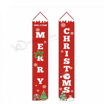 Red happy gree tree merry christmas outdoor decoration banner