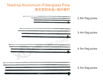 Teadrop aluminium fiberglass pole