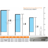 方形铝制沙滩旗杆