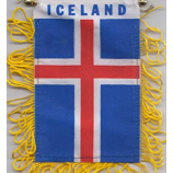 Custom Iceland Car Rearview Window Hanging Flag