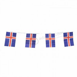 Iceland 5.5*8.8in string flag, Icelandic country bunting flag banner