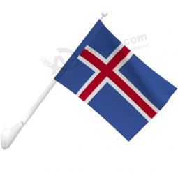 Knitted Polyester Outdoor wall mounted Iceland flag