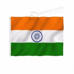 Best sales high quality 3x5 FT silk screen printing with Brass Grommets and Double Stitched Polyester Indian National Flags