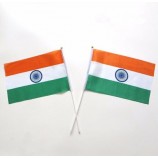 Decorative rainbow flag customized logo india hand waving flag