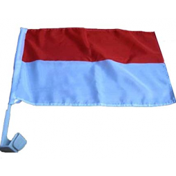 Double Sided Indonesia Car Window Clip Flag With Flagpole