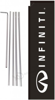 infiniti auto dealership advertising rectangle feather banner flag sign with pole Kit and ground spike, black