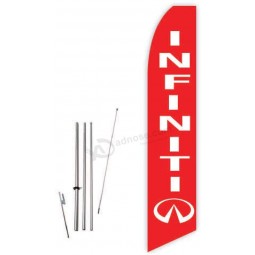 Infiniti (Red) Super Novo Feather Flag - Complete with 15ft Pole Set and Ground Spike