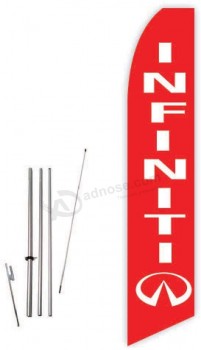 infiniti (Red) super novo feather flag - complete with 15ft pole Set and ground spike