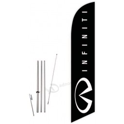 Cobb Promo Infiniti (Black) Feather Flag with Complete 15ft Pole kit and Ground Spike