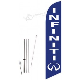 Cobb Promo Infiniti (Blue) Feather Flag with Complete 15ft Pole kit and Ground Spike
