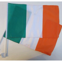 Factory selling car window Ireland flag with plastic pole