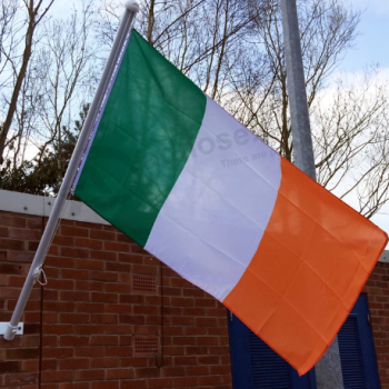 National Country Ireland wall mounted flag with pole