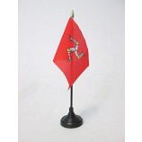 Isle of Man Table Flag 4'' x 6'' - Manx - English Desk Flag 15 x 10 cm - Golden Spear top