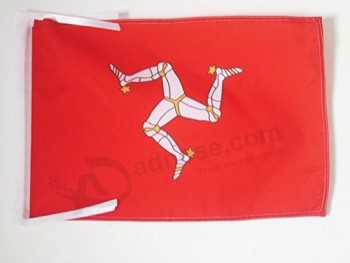 Isle of Man Flag 18'' x 12'' Cords - Manx - English Small Flags 30 x 45cm - Banner 18x12 in