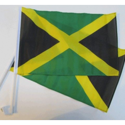 factory selling car window jamaica flag with plastic pole