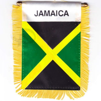 polyester national car mirror hanging jamaica flag