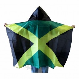 Promotion Polyester Sports Wearable Poncho Jamaica Body Cape Flag