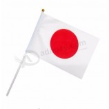 japan national flag with plastic flagpoles 21*14cm japanese hand flag waving flags