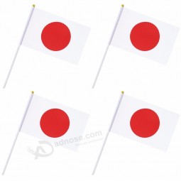 Polyester Fabric Flying Japan Hand Flags with Flagpole