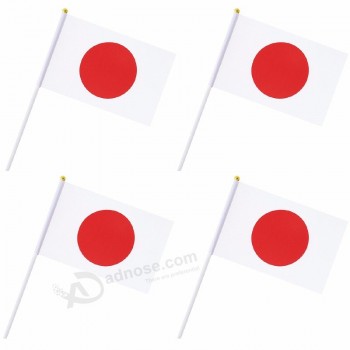 polyester fabric flying japan hand flags with flagpole