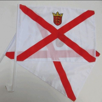Factory directly selling car window Jersey flag with plastic pole