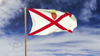 Jersey Flag Waving in the Stock Footage Video (100% Royalty-free)