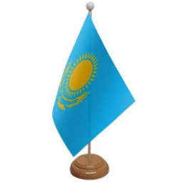 Professional printing Kazakstan national table flag with base