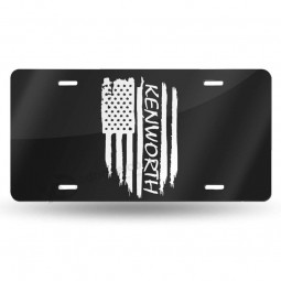 American Flag Kenworth Personalized License Plate 6''x 12'' Car Decoration