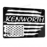 Lkbihl American Flag Kenworth Customized and Personalized, Single Sided, Aluminum, Sign 11.8 * 7.9 in 1 Pack