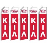 5 swooper flutter feather flags KIA logo Red white