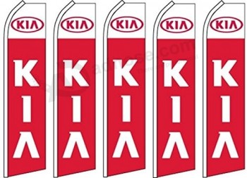 5 swooper flutter feather flags KIA logo Red white