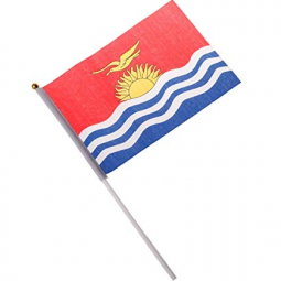 silk screen print kiribati hand waving national flag