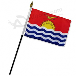 polyester hand held Kiribati flags with plastic pole