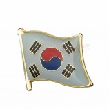 High quality cheap korea decorative national flag metal pin badge for cloth