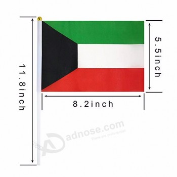 silk screen print Kuwait hand waving national flag